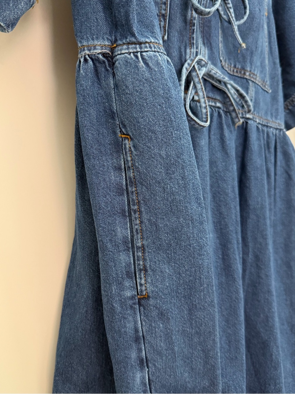 Aligne Denim Bow Dress from Anthropologie - Picture 3 of 8